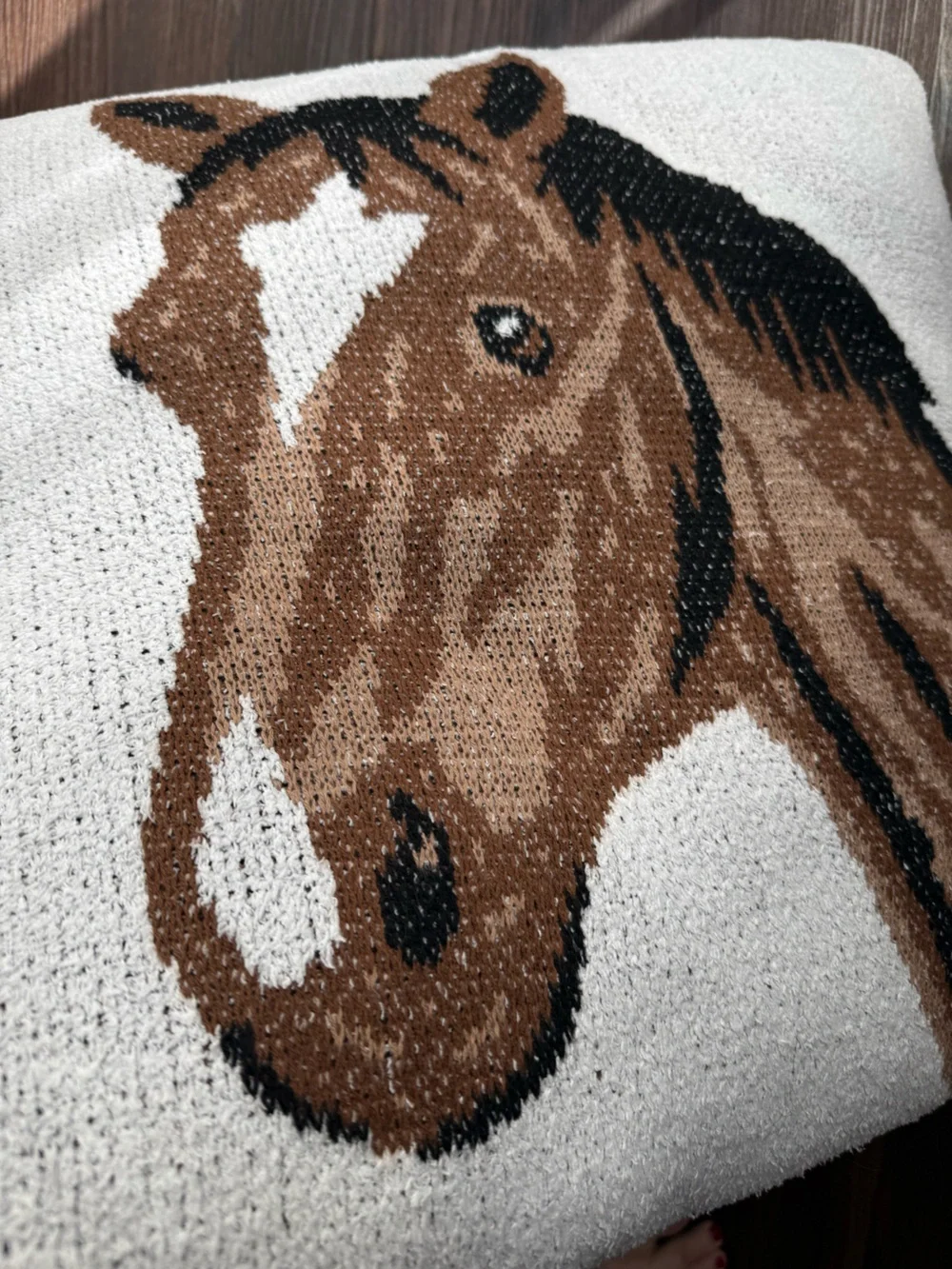 Equestrian homegoods Brown Horse Decorative Throw Pillow 20” x 20”